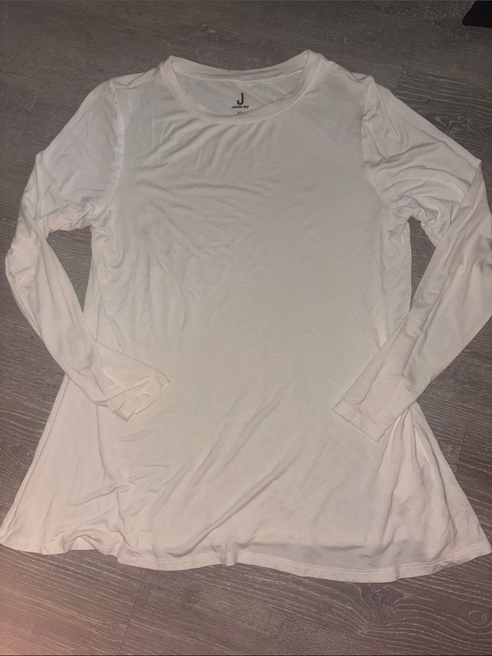 Jason Wu Wrap Top Long Sleeve White; like New!  Crew neck.